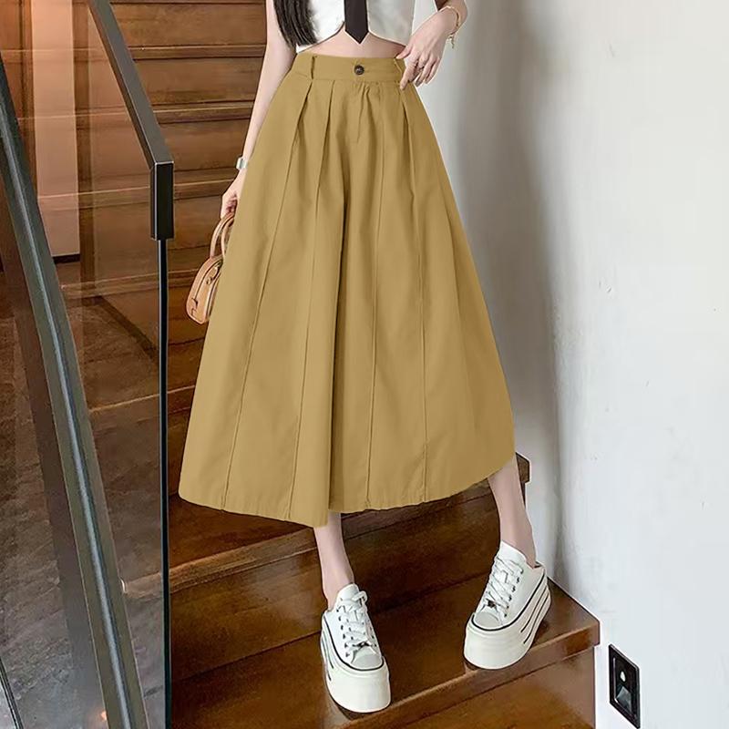 ZANZEA Women Casual Solid Color Loose Wide Leg Capri Pants