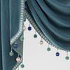 European Style Tassel Valance Velvet Short Curtain Double Wave Curtain Head Pelmet Living Room Bedroom Hotel Windows Swag