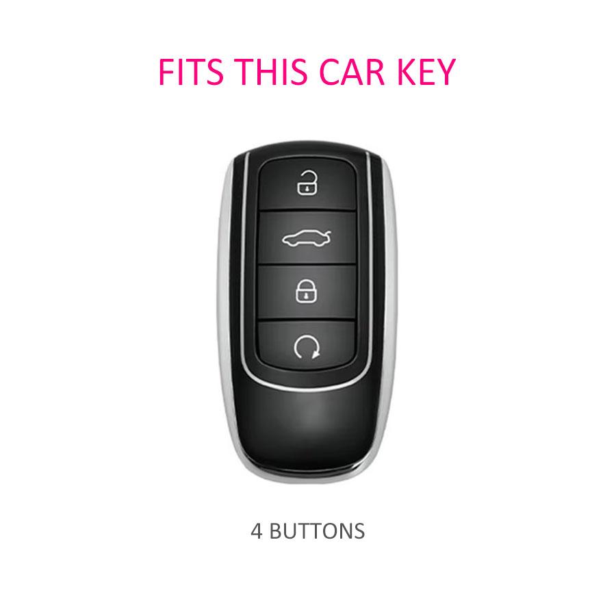 Slim Car Key Fob Case Cover Keychain For Chery Tiggo 7 8 Pro Max Omoda 5 C5 S5 O5 Jaecoo J7 J8 Accessories Black Transparent