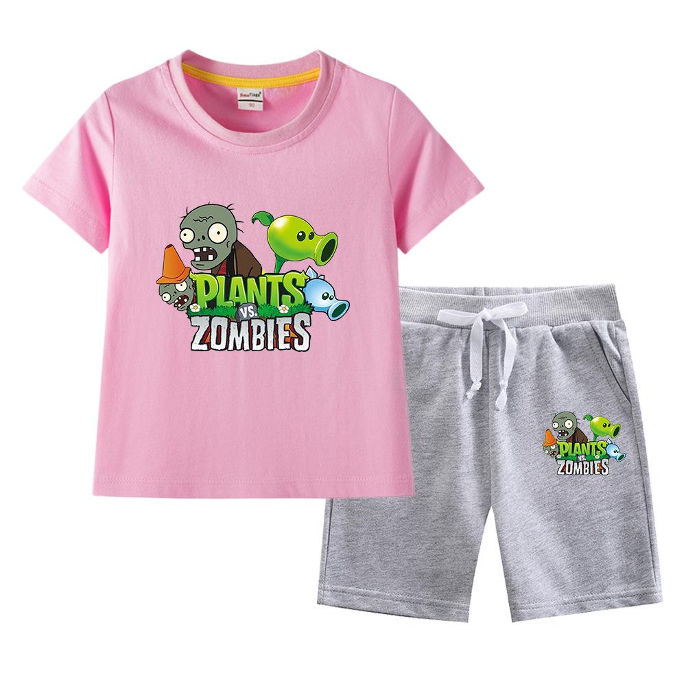Plants vs. Zombies Kids' Summer Set: Boys' & Girls' T-Shirt and Shorts - Versatile Two-Piece