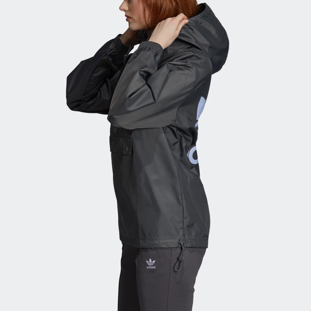 adidas Originals Logo Design Loose Fit Windbreaker Jacket Women Jacket Light-Gray DX4263