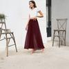 Women's Wide Leg Dress Pant Elegant Party Elastic Waist Trouser With Pockets