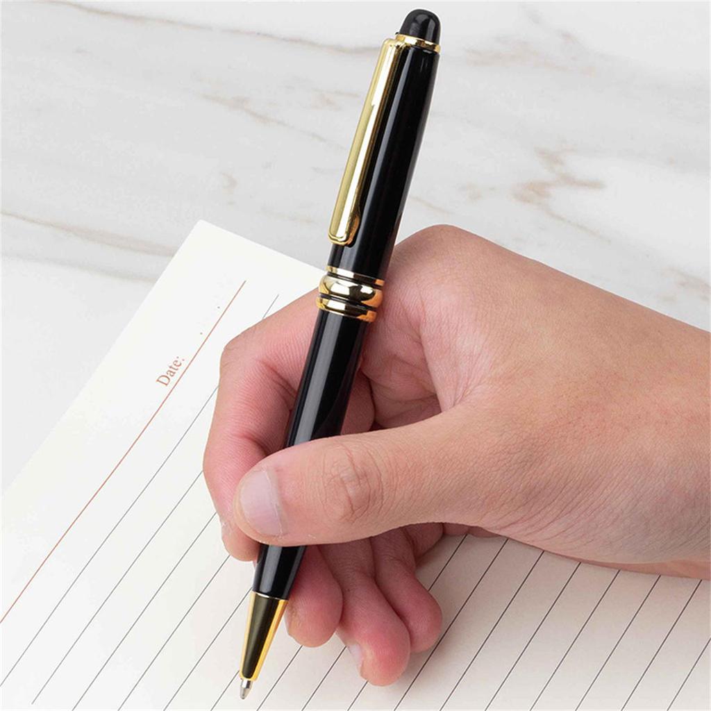 6 Pieces Black Ink Ballpoint Pens Journaling Pen Smooth Writing Pen Metal Signature Pens Stationery Supplies for Writing