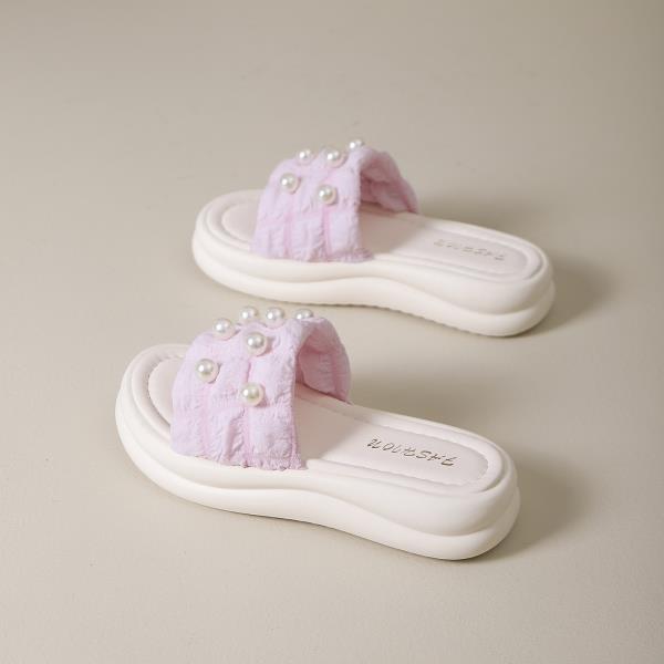 Fashion String Bead House Slippers Platform Women Luxury Shoes Pantofle Slides Designer 2025 Shoes Slippers Casual String Bead Platform