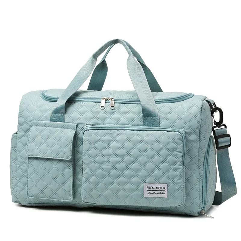 Casual zipper travel bag for women  unisex  lightweight  high capacity  multiple pockets  solid