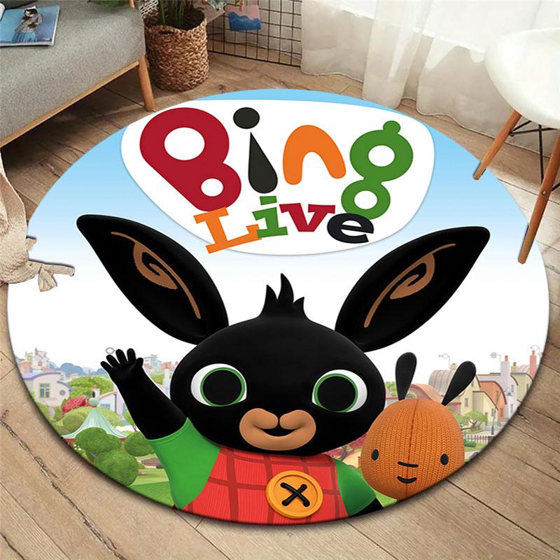 Bing Round Area Rug,Carpet Rug for Living Room Bedroom Sofa Playroom Decor,Non-slip Floor Mat