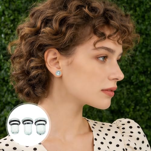 Yardenfun Glass Ear Plugs 3 Pack Set with Curved Design Creative Ear Jewelry Comfortable Fit Easy Care for Daily Wear and Parties