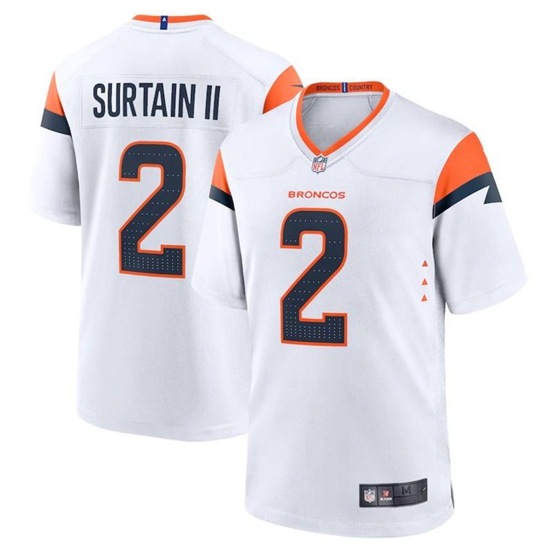 NFL Denver Broncos 2 Surtain II Herren Kurzarm Football Trikot - Mehrere Größen
