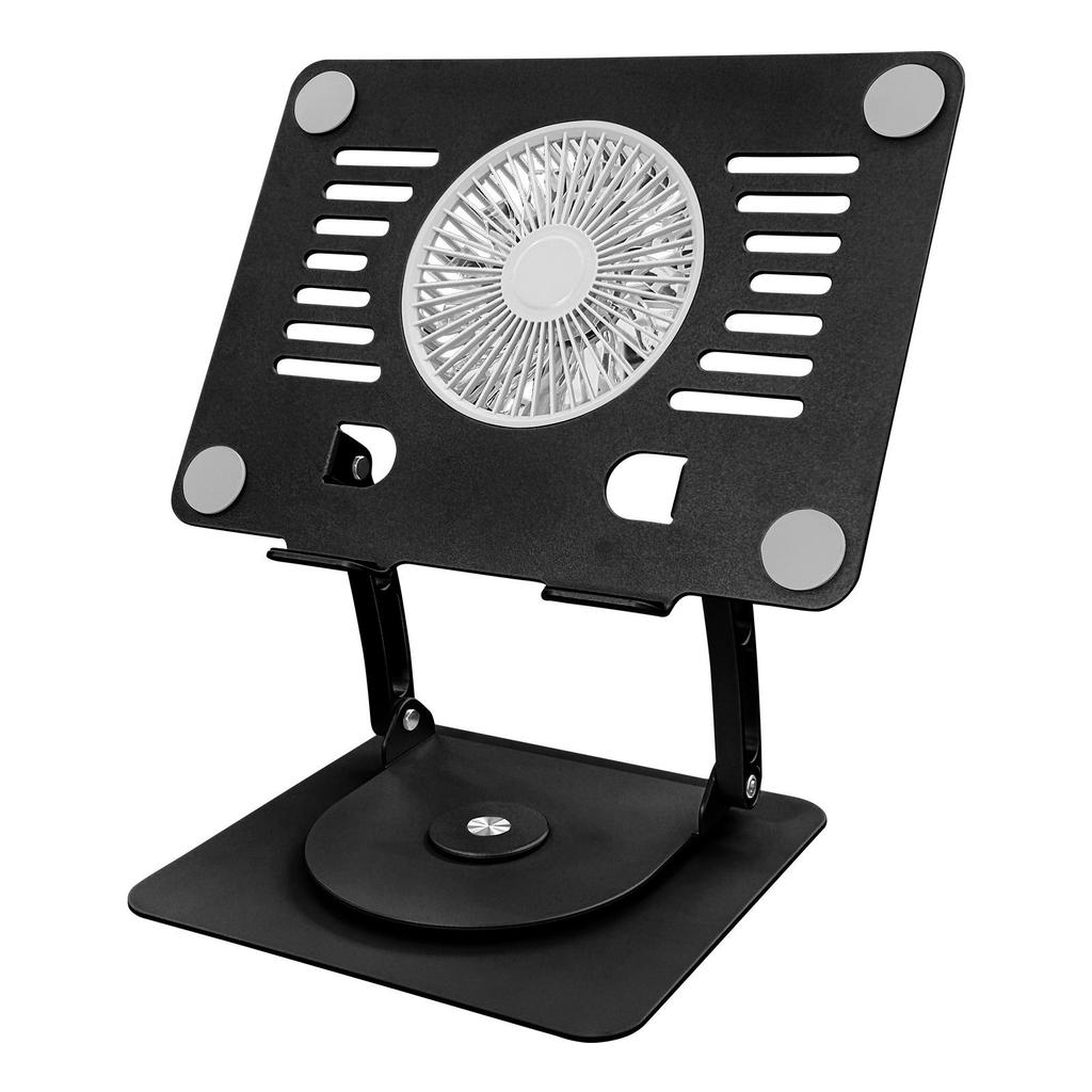 Aluminum Alloy Laptop Cooling Stand with 360° Rotation & Three-Level Adjustability