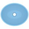 VidaXL Luxury Oval Washbasin Countertop Washbasin Toilet Hand Basin Bathroom Kitchen Home Interior Light Blue Matte 146923