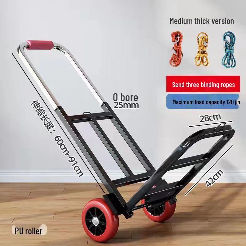Compact Folding Luggage Cart for Groceries and Cargo