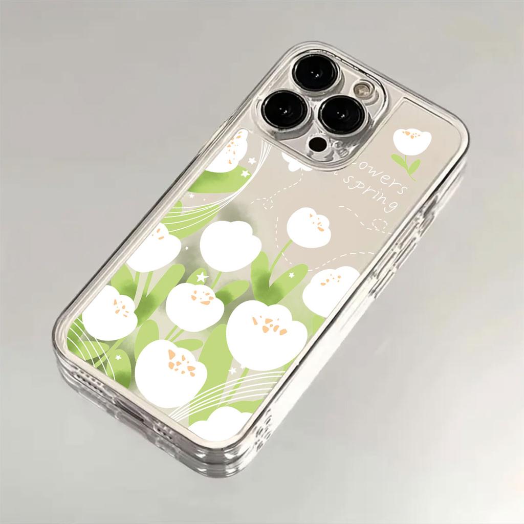 Flower Phone Case for IPhone 16 15 14 13 12 11 Pro Max 14 15 16 Plus Shockproof Transparent Soft Cover Bumper Dustproof