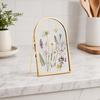 Goldener Metall-Fotorahmen Glaspresse für Trockenblumen, Achteckige Schattenbox mit personalisiertem Speicher Klarglas, Wandhängende Pflanzenanzeige