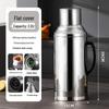 Large Capacity Stainless Steel Insulated Hot Water Bottle with Glass Liner - Old-fashioned Tea Pot for Home, Dorm, or Commercial Use