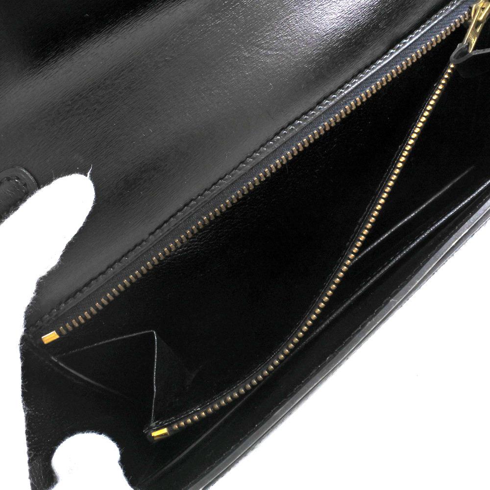 HERMES 2-way clutch Shoulder Bag Tassel black Calfskin Women Used