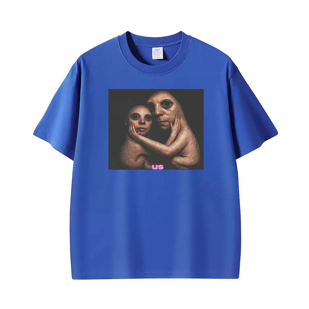 Funny Ai Hugging Meme Us Graphic T Shirts Unisexs Clothing Summer Fashion Classic Tshirt 100 Cotton Oversized T Shirt Streetwear