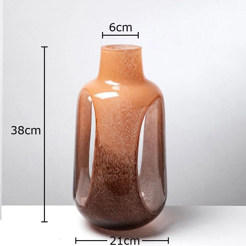 Transparent Dual Color Glass Vase Hydroponics Flower Pot Desk Decoration Flower Arrangement Floral Vases Room Aesthetic Decor