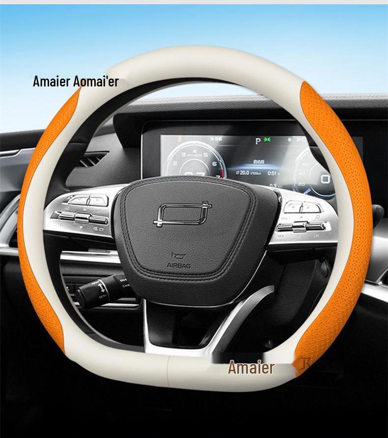 Fits Besturn Models: Ultra-Thin Genuine Leather Steering Wheel Cover for B70, ST99, T77, T33, E01, T55, B30, B40