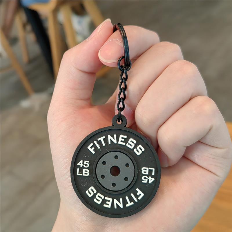 2025 New Barbell Keychain Silicone Dumbbell Keychain Gym Gifts For Gym Lovers Fitness Trainer Gift Backpack Car Key Pendant