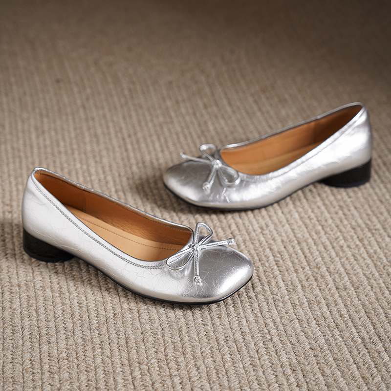 Krazing Pot Sheepskin Fashion Summer Spring Autumn Low Heels Slip on Strange Style Women  European Design Butterfly-knot Pumps