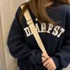 Fleece Thickened Autumn and Winter Letter Printed Sweater Women's Loose Crew Neck Student Long Sleeve Jacket