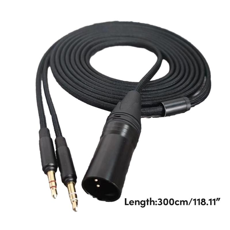 Replacement Headphone Cable 4PinXLR To Two 3.5mm Jacks for T1 2nd / T5P Headphones Headset Audios Line