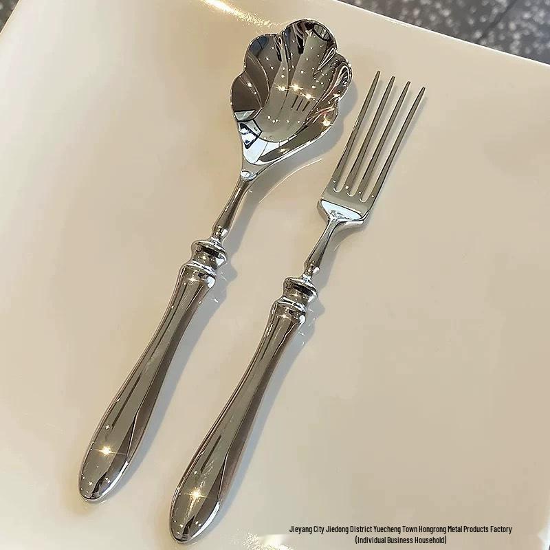 Western Premium 304 Stainless Steel Cutlery Set: Oval Handle Spoon, Fork & Steak Knife
