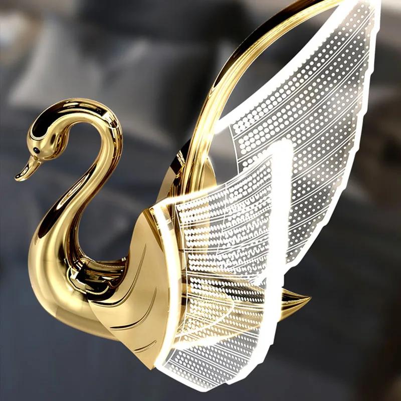 Swan LED Pendant Lights Indoor Lighting For Home  Dining Tables Living Room DecorationLight Bedside Bedroom Luxury Hanging Lamp