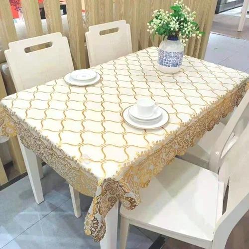 European Style PVC Gilded Table Mat Waterproof Scald Resistant Rectangular Dining Table Cloth Unwashed Plastic Coffee Table Case