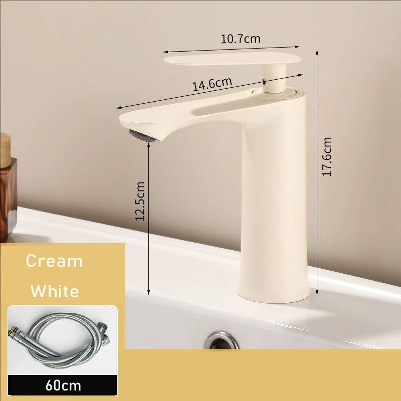 Grey Basin Faucet Hot and Cold Mixers Bathroom Wash Basin Faucets Taps Single handle Cream White Basin Faucets
