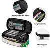 Pencil Bag High Capacity Secure Zipper 300D Polyester with Mesh Pocket Removable Divider and Pen Slots for Daily School Use