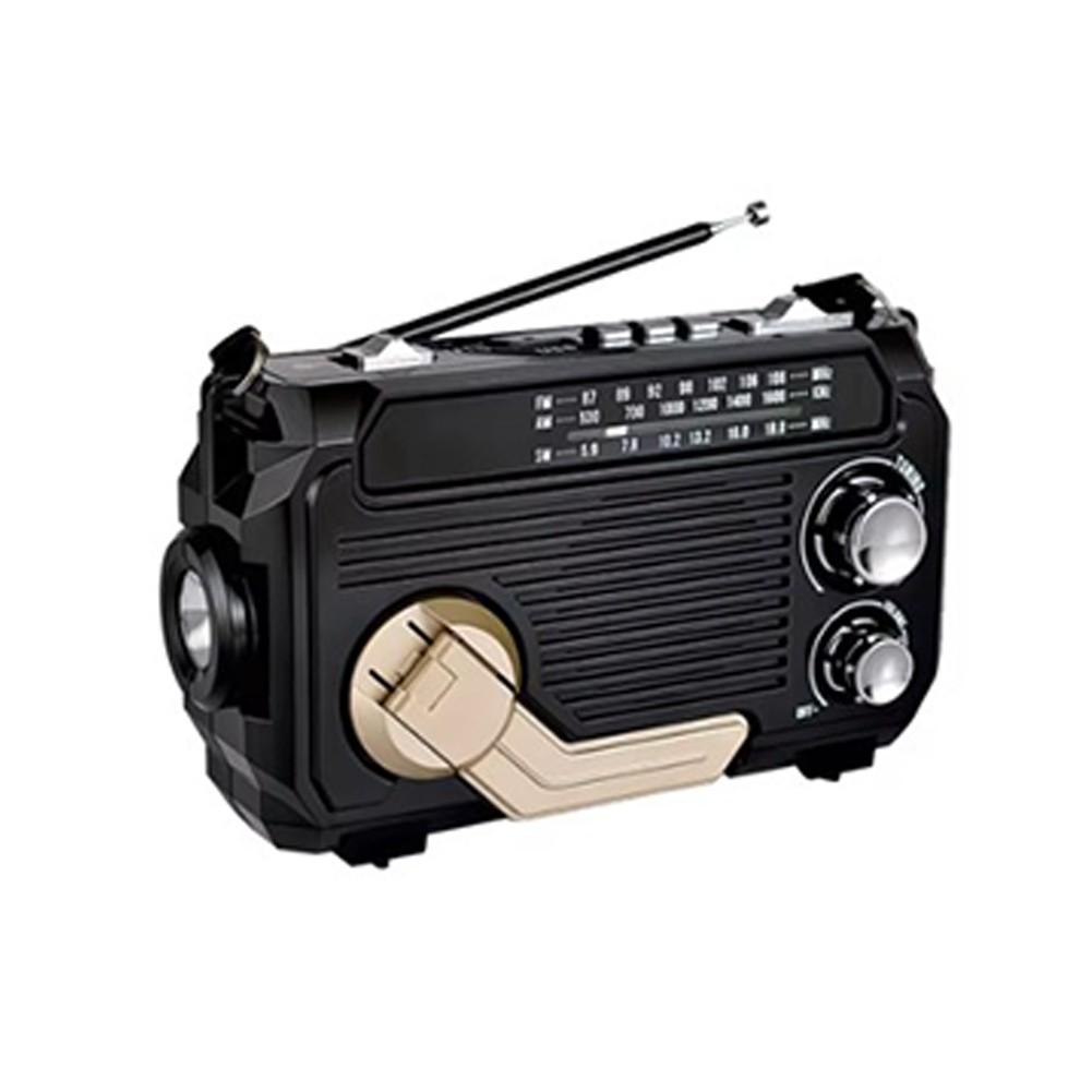 Outdoor Hand Crank Radio with Built In Flashlight and Playback Options