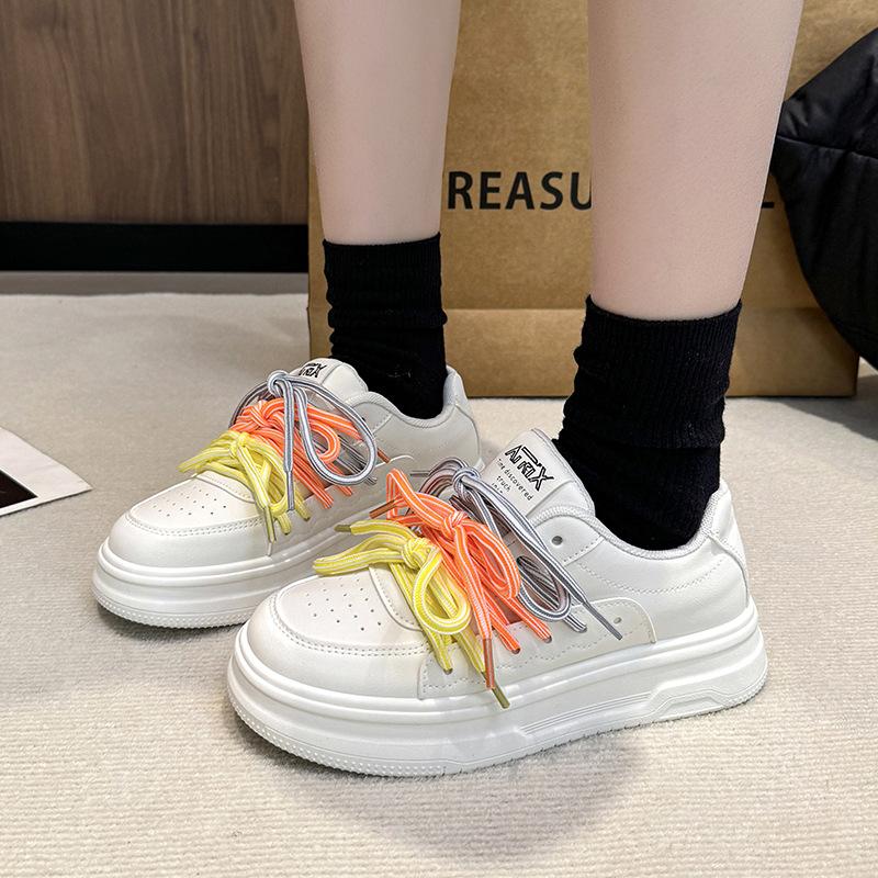 

Dopamine three-tie little white shoes women s 2025 spring new muffin soft-soled fashion board shoes female student casual shoes 35 жёлтый