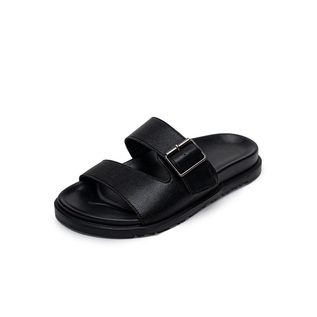 Women's Thick-Soled Genuine Leather Flip-Flops - Soft, Non-Slip Summer Sandals for Casual Beach Outings