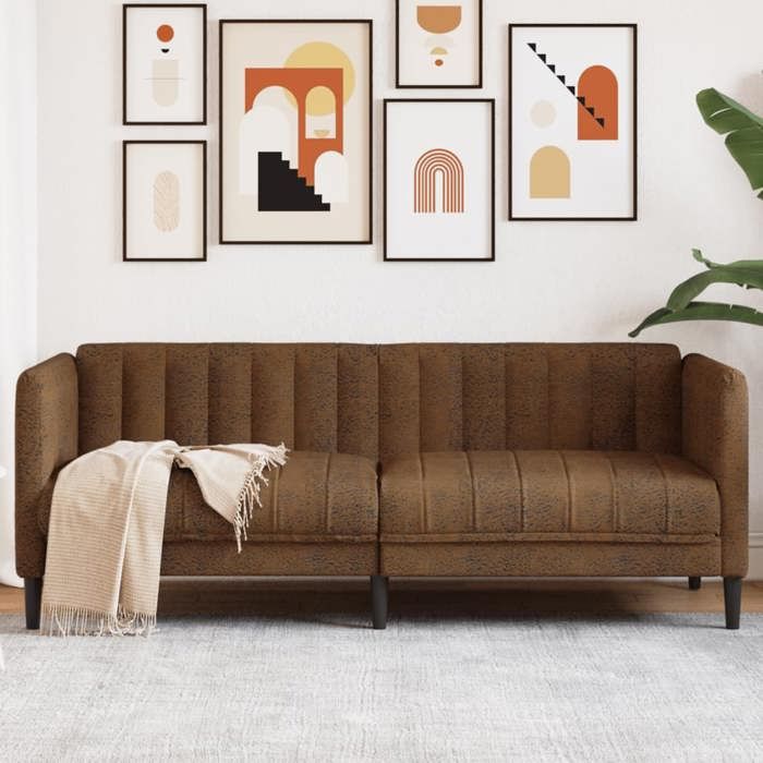 VidaXL Canapé à 2 Places, Siège avec Accoudoirs et Dossier, Canapé Rembourré avec Pieds, Meuble de Salon, Moderne, Marron 372612
