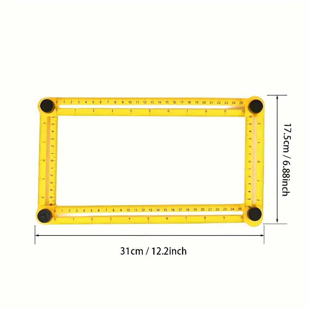 Versatile 4-in-1 Folding Ruler - Dual Inch and Centimeter Scale, Ideal for Measuring Angles, Edges and Angles, Durable Plastic