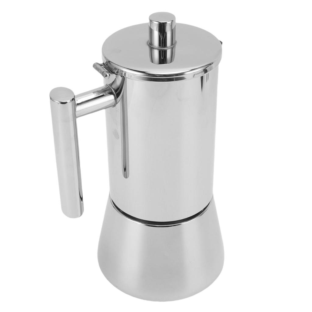 Stovetop Coffee Maker 6 Cups 304 Stainless Steel Induction Italian Coffee Pot for Home Party Gathering