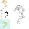 Exquisite Gold Silver Black Dragon Earrings Trendy Animal Zodiac Alloy Ear Jewelry