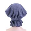 Women Summer Beanies Cap Solid Color Turban Hat Elastic Pre-Cross Chemo Covers Caps Muslim Headwraps Windproof Bandanas