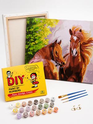 Paint by Numbers with Frame Pictures for Painting - Wild Horses 50X40