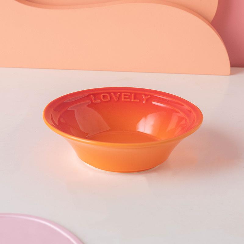 Cat Food Tray Nordic Style Ceramic Bowl Available in Multiple Colors Pet Bowl Water Bowl Cat and Dog Food Bowl Acrylic Stand