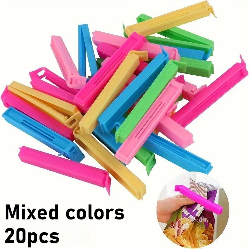 "10/20 Pack Reusable Food Bag Clips - Airtight Kitchen Storage Sealer Clamps for Snacks, Chips & Groceries"