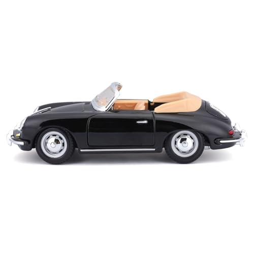 Bburago 1/24 Scale Porsche 356B Cabriolet 1961 Black / Diecast Model Car, Finished Product, 18-22078 [Parallel Import]