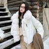 European goods pie overcome women's short autumn and winter new imitation fox big fur collar down cotton clothes loose cotton clothes
