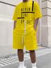 2025 Neues Sport-Set für Herren Los Angeles Print Kurzarm-T-Shirt Lässiges Sport-Set Streetwear Shorts Zweiteiliges Herren-Set