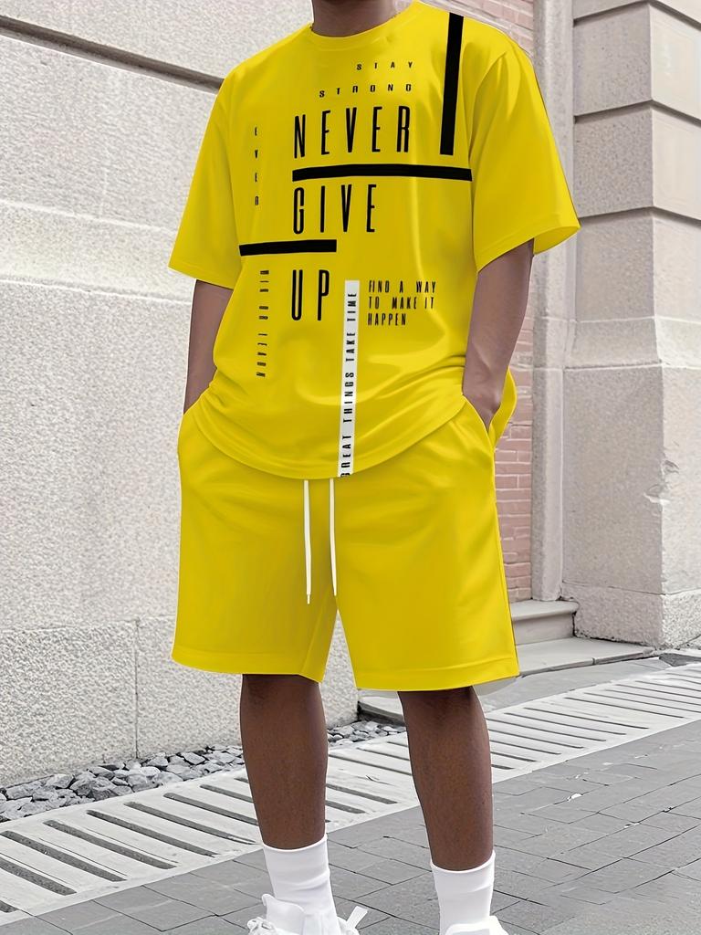 2025 Neues Sport-Set für Herren Los Angeles Print Kurzarm-T-Shirt Lässiges Sport-Set Streetwear Shorts Zweiteiliges Herren-Set