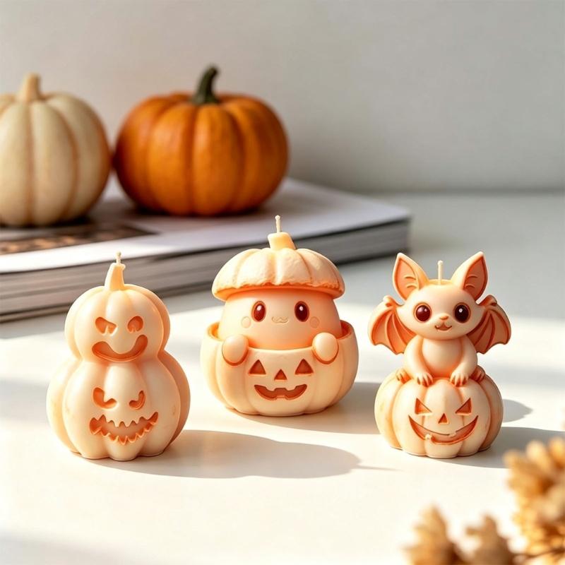 Halloween Casting Mold for Character Art and Table Display, Soft Silicone Candle Crafting Tool for Home Projects and Gift Making