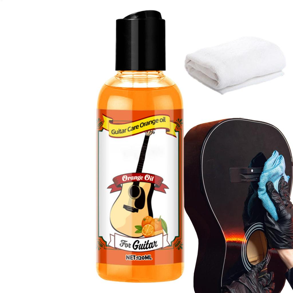 Greppbrädesbalsam Gitarrvårdsolja Rengöringsmedel Poleringskit 120ml Poleringsolja Portabel Gitarrvård Apelsinolja med Rengöringsduk