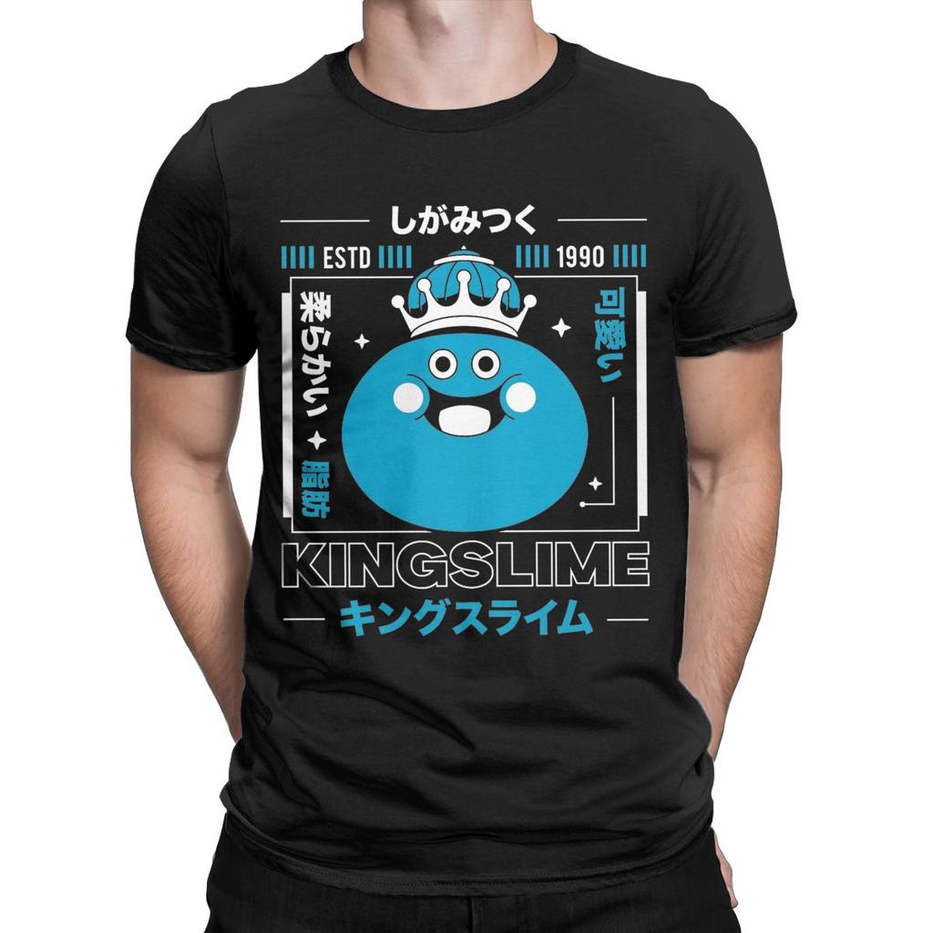 King Slime Dragon Quest T Shirt Men Pure Cotton Unique T-Shirts Crewneck Tees Short Sleeve Clothes Summer