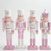 Pink King Wood Walnut Cracker Puppet Soldier Christmas Decoration forXmas Decor NewYear Gift